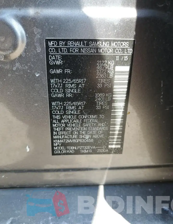 KNMAT2MV8GP630458 Photo# 13