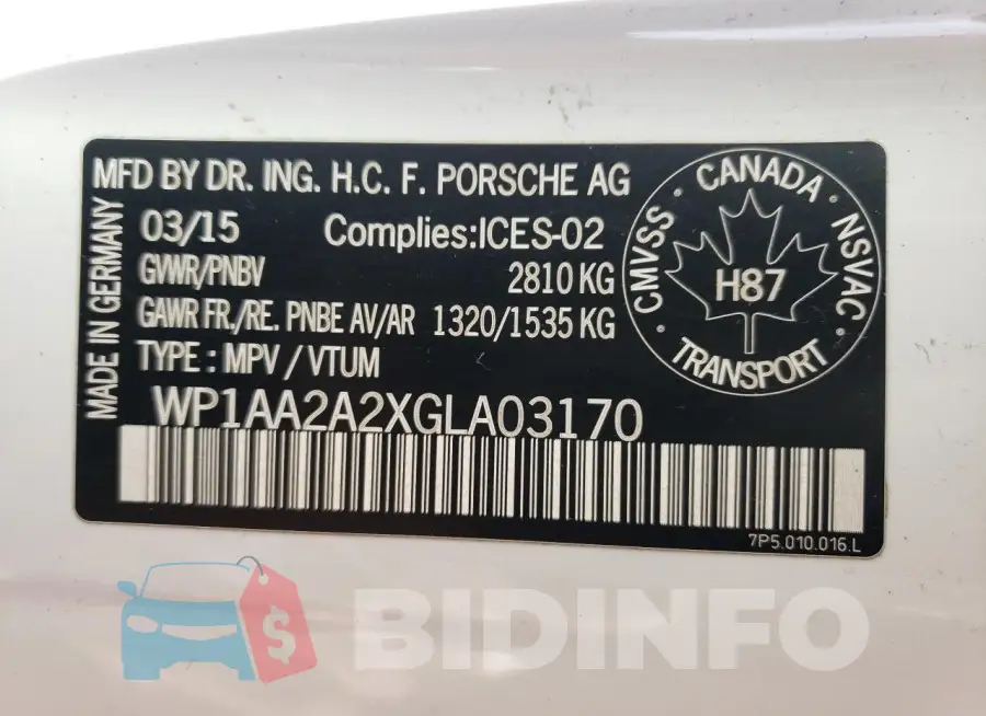 WP1AA2A2XGLA03170 Photo# 13