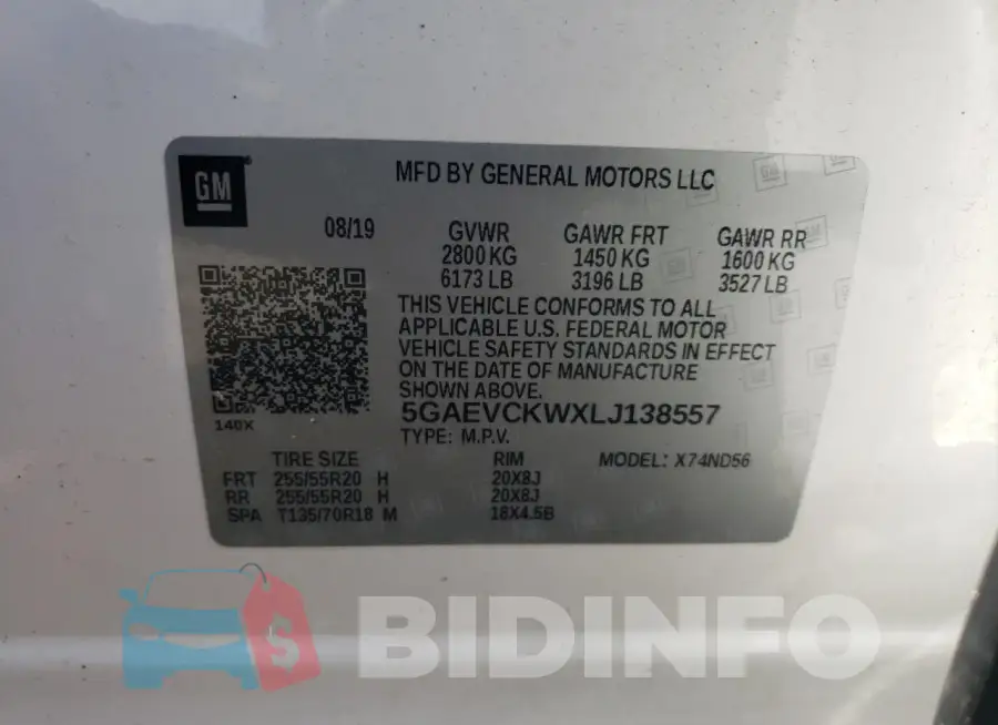 5GAEVCKWXLJ138557 Photo# 13