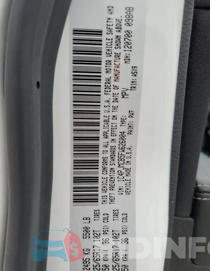 1C4PJMCB5FW626004 Photo# 13
