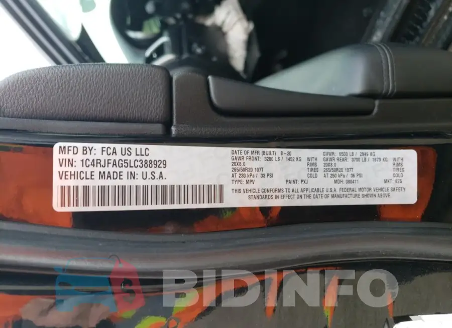 1C4RJFAG5LC388929 Photo# 13