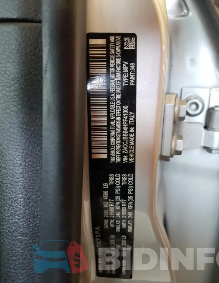 ZACCJBBB4HPF41000 Photo# 13