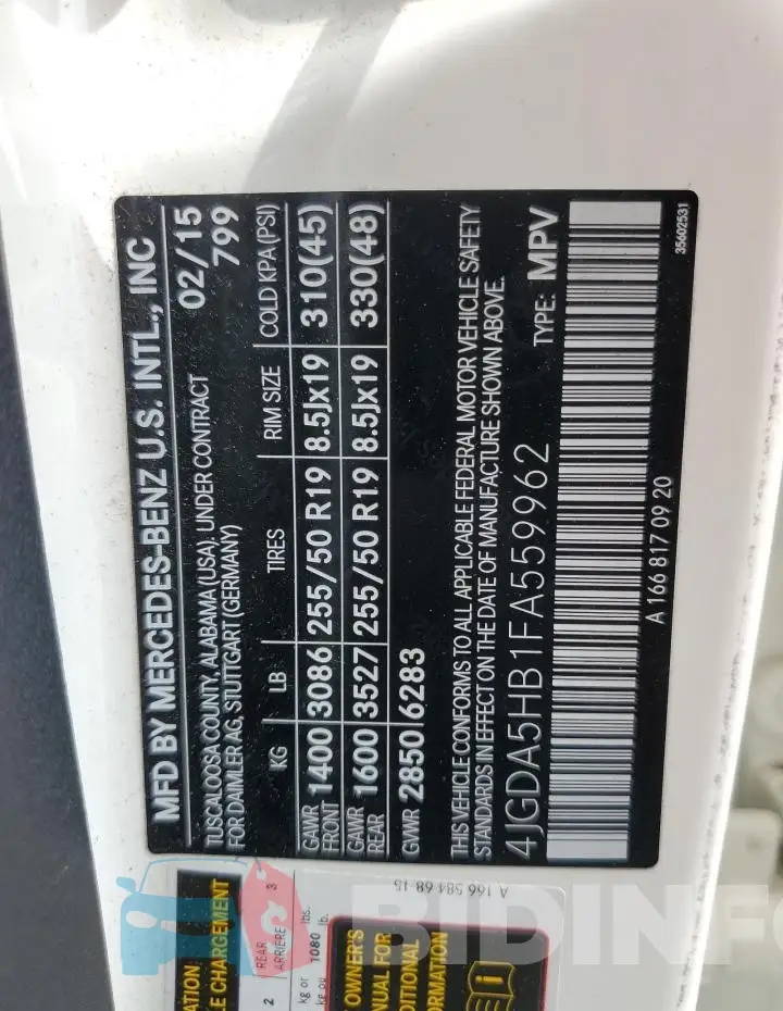 4JGDA5HB1FA559962 Photo# 13