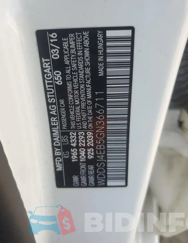 WDDSJ4EB5GN366711 Photo# 13