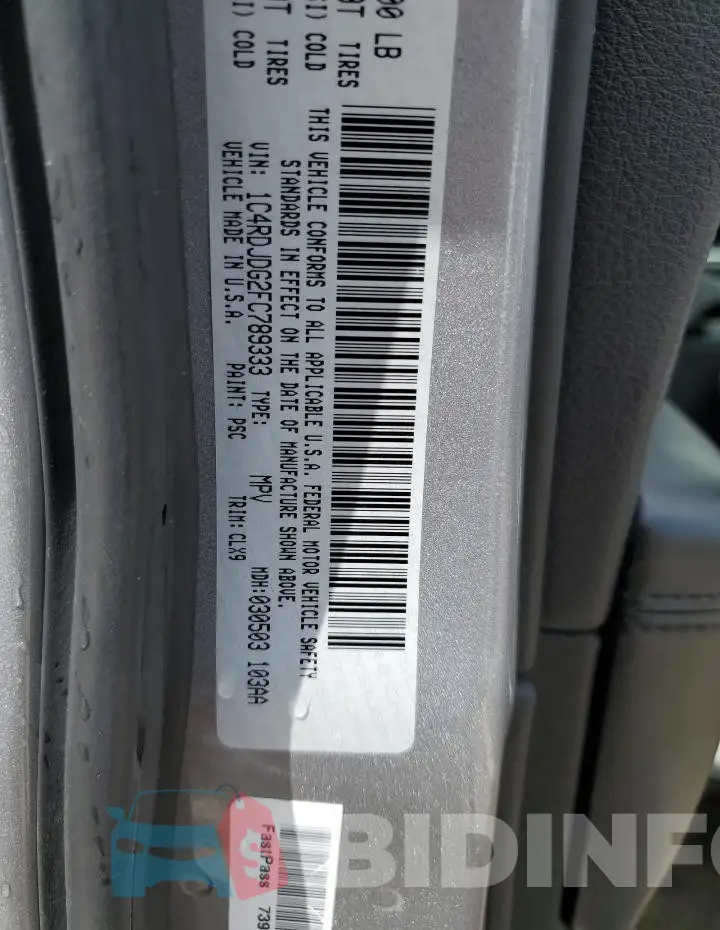 1C4RDJDG2FC789333 Photo# 13