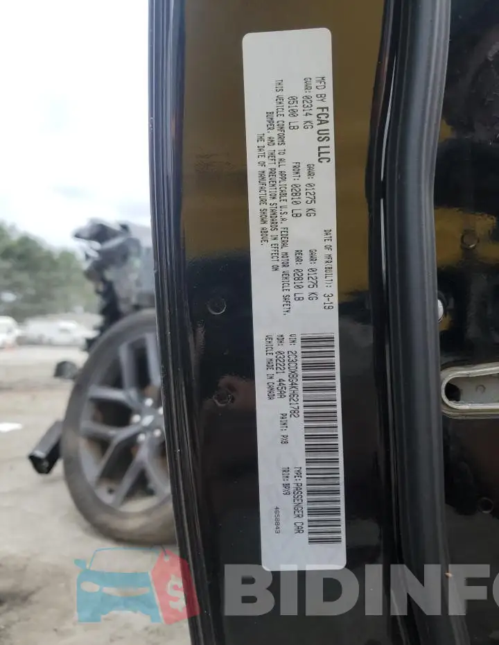 2C3CDXBG4KH621782 Photo# 12