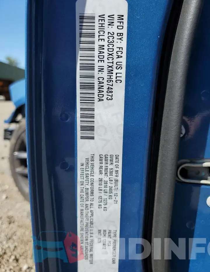 2C3CDXCTXMH674873 Photo# 12