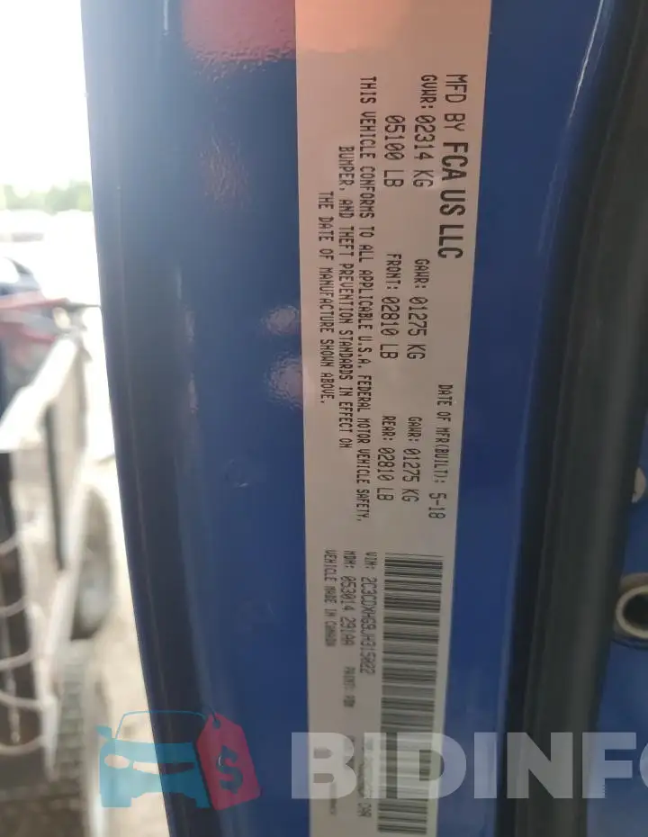 2C3CDXHG9JH315022 Photo# 13