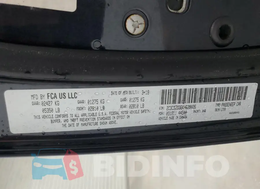 2C3CDZGG6KH628026 Photo# 12