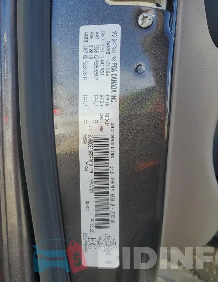 2C4RDGBG1GR323018 Photo# 13