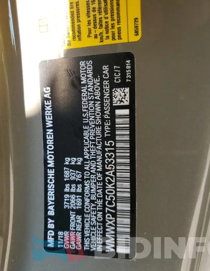 WMWXP7C50K2A53315 Photo# 12