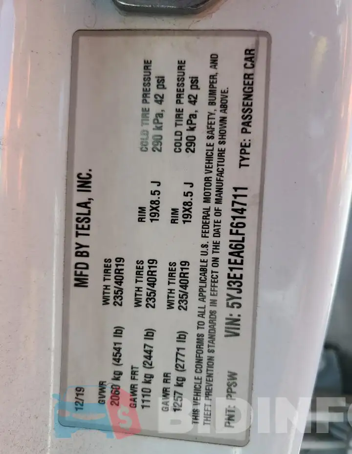 5YJ3E1EA6LF614711 Photo# 12