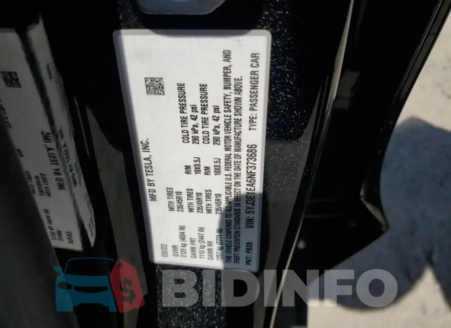 5YJ3E1EA6NF373686 Photo# 12