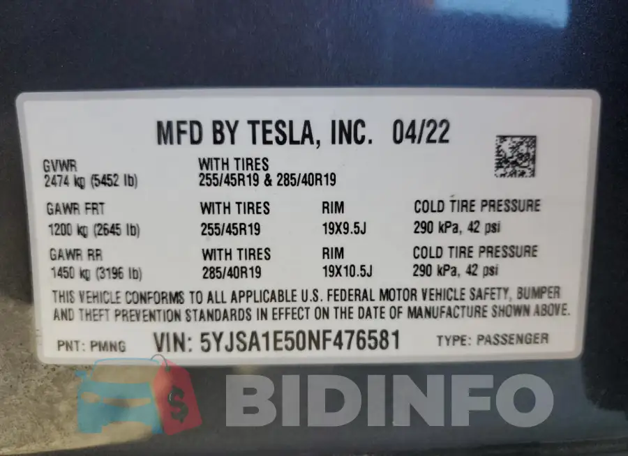 5YJSA1E50NF476581 Photo# 13