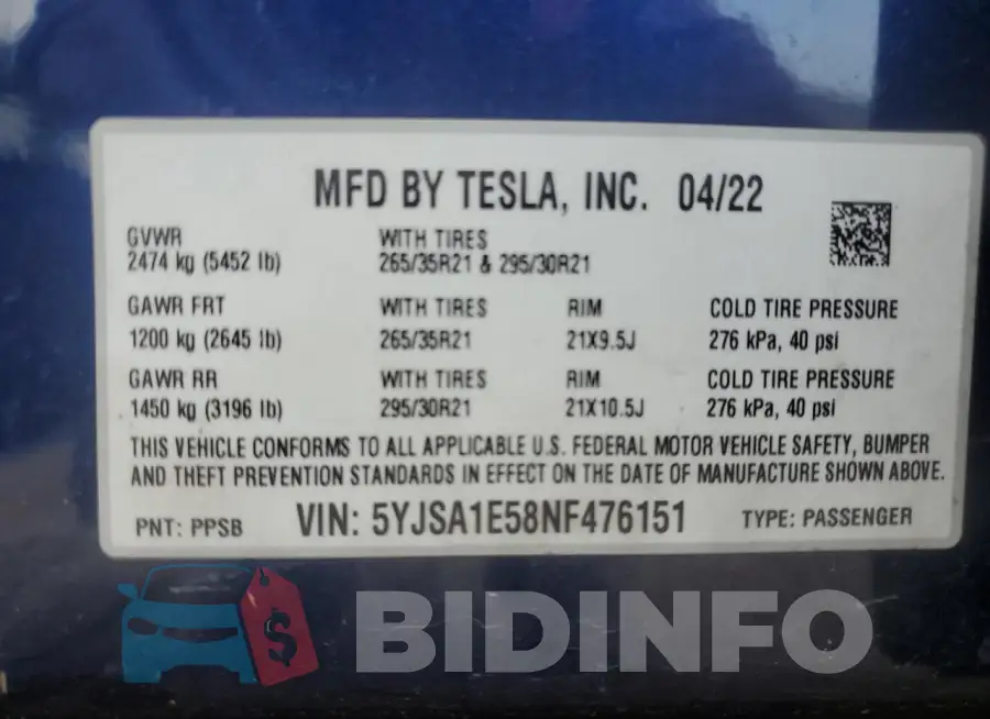 5YJSA1E58NF476151 Photo# 13