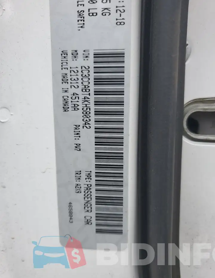 2C3CCABT4KH580342 Photo# 12