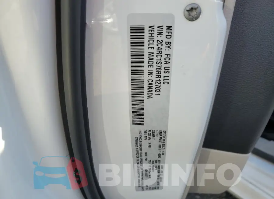 2C4RC1S76RR127031 Photo# 14