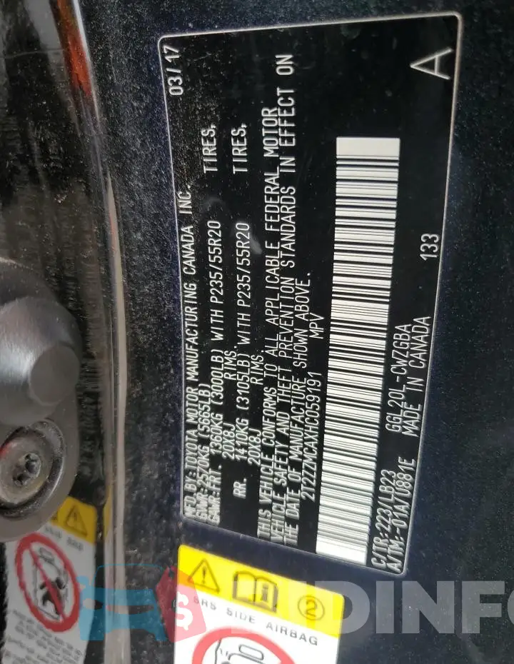 2T2ZZMCAXHC059191 Photo# 13