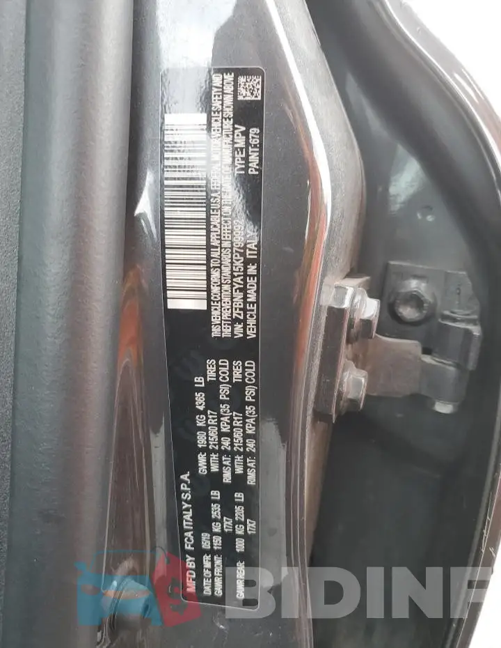 ZFBNFYA15KP799992 Photo# 12