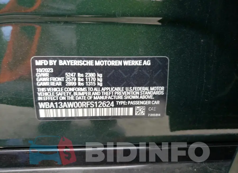 WBA13AW00RFS12624 Photo# 12