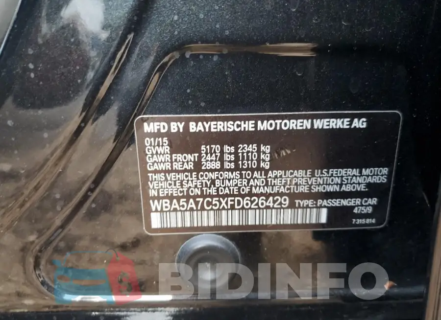 WBA5A7C5XFD626429 Photo# 12