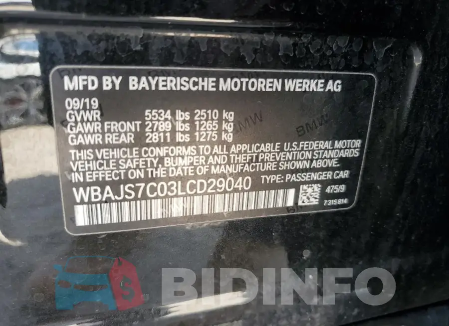 WBAJS7C03LCD29040 Photo# 13