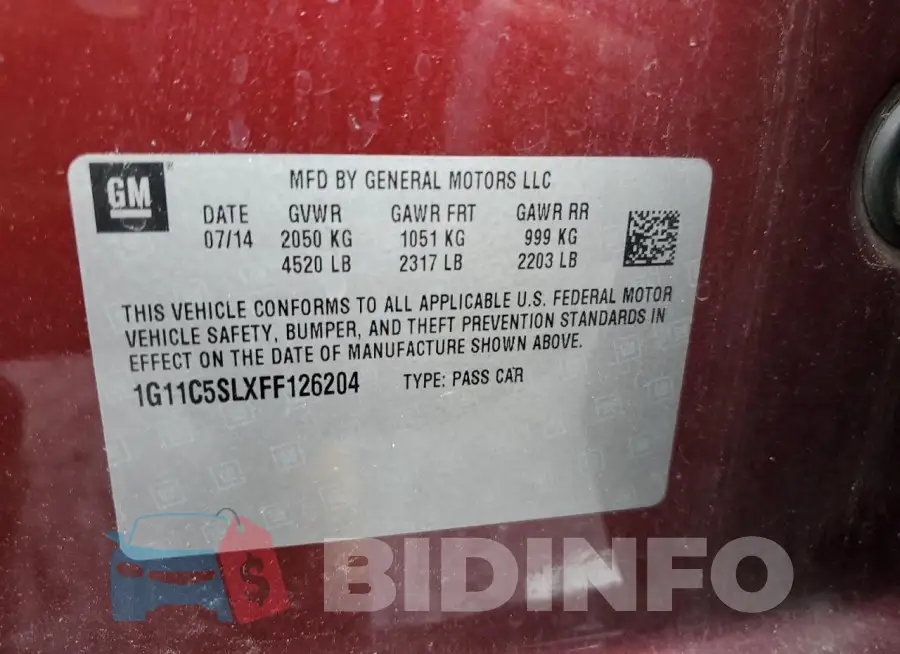 1G11C5SLXFF126204 Photo# 12