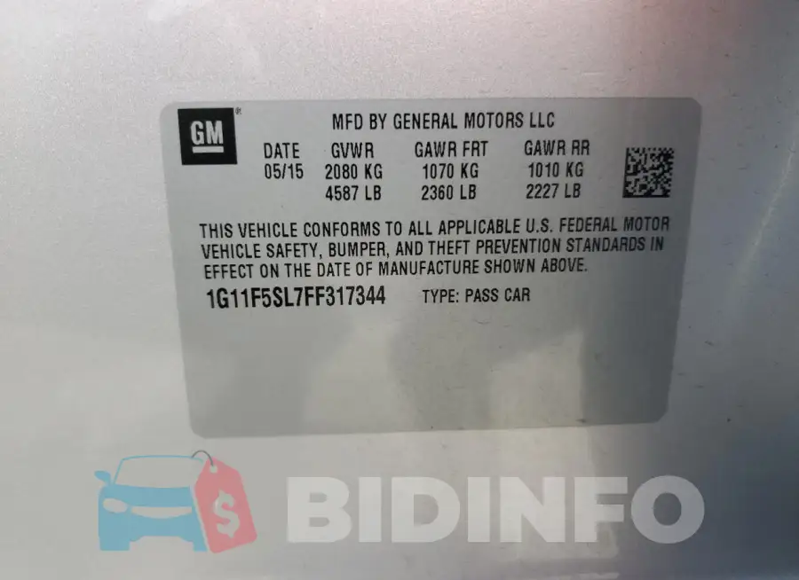 1G11F5SL7FF317344 Photo# 13