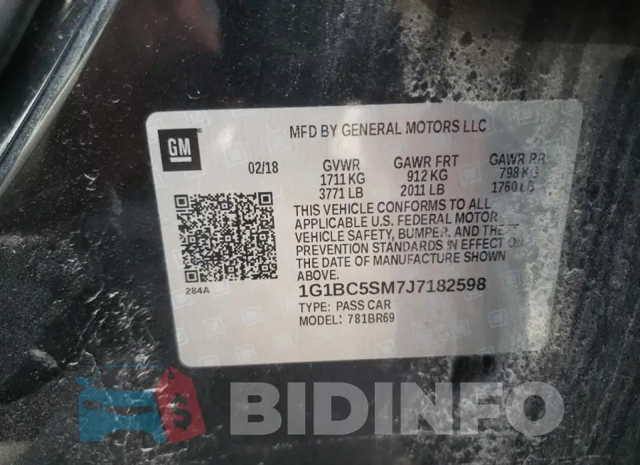 1G1BC5SM7J7182598 Photo# 12