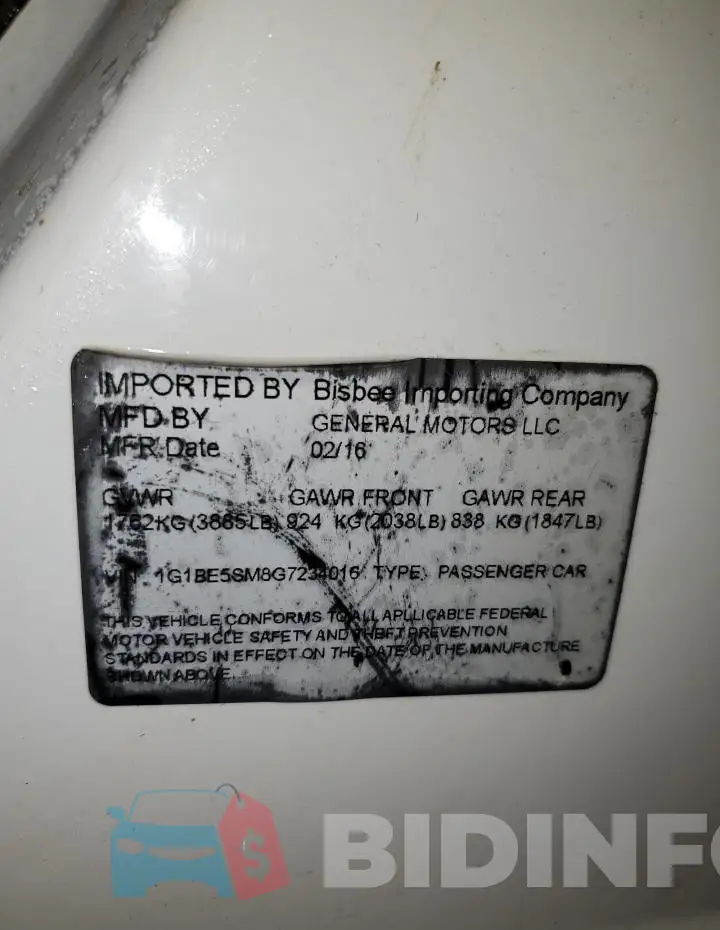 1G1BE5SM8G7234016 Photo# 12