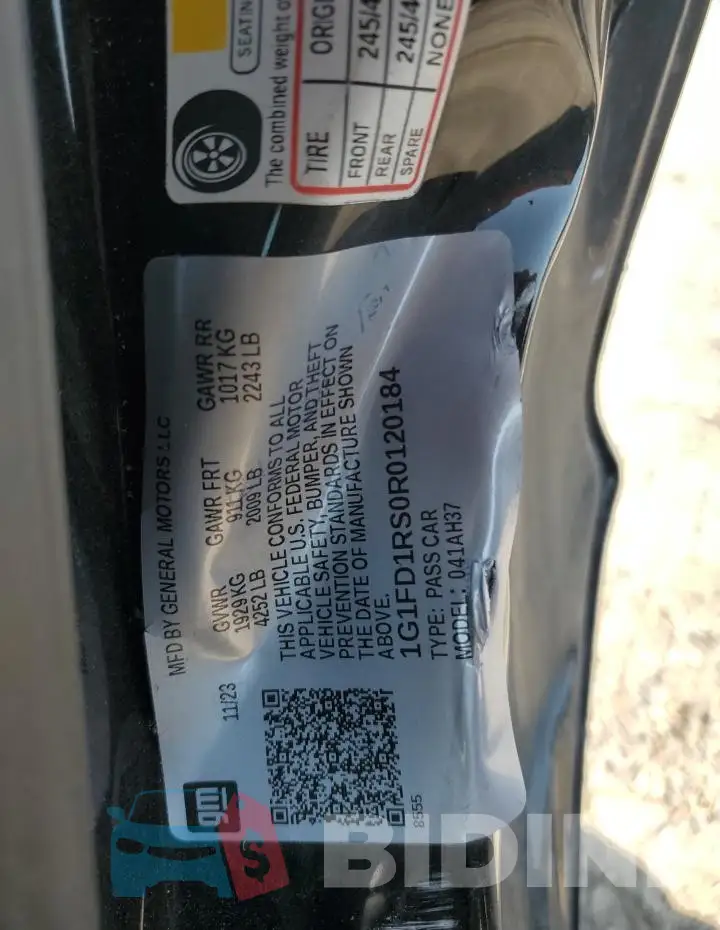 1G1FD1RS0R0120184 Photo# 12