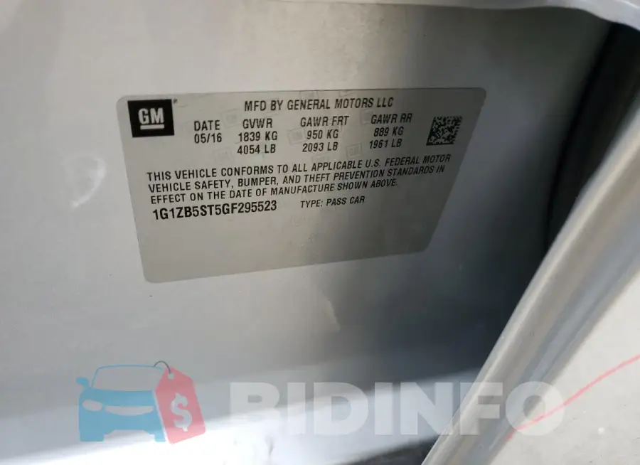 1G1ZB5ST5GF295523 Photo# 13