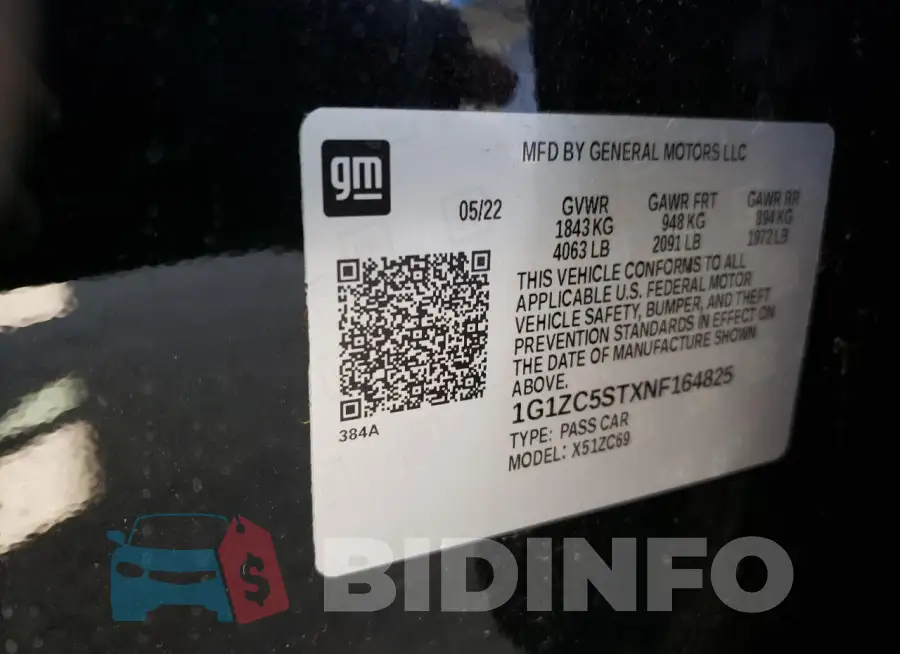1G1ZC5STXNF164825 Photo# 12