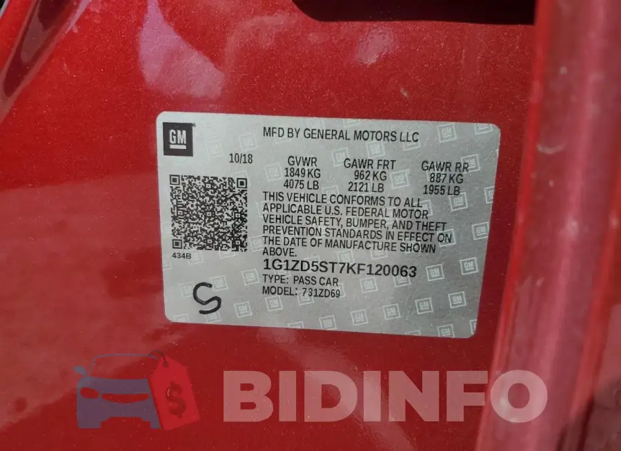 1G1ZD5ST7KF120063 Photo# 12