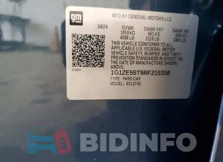 1G1ZE5ST9RF215358 Photo# 13