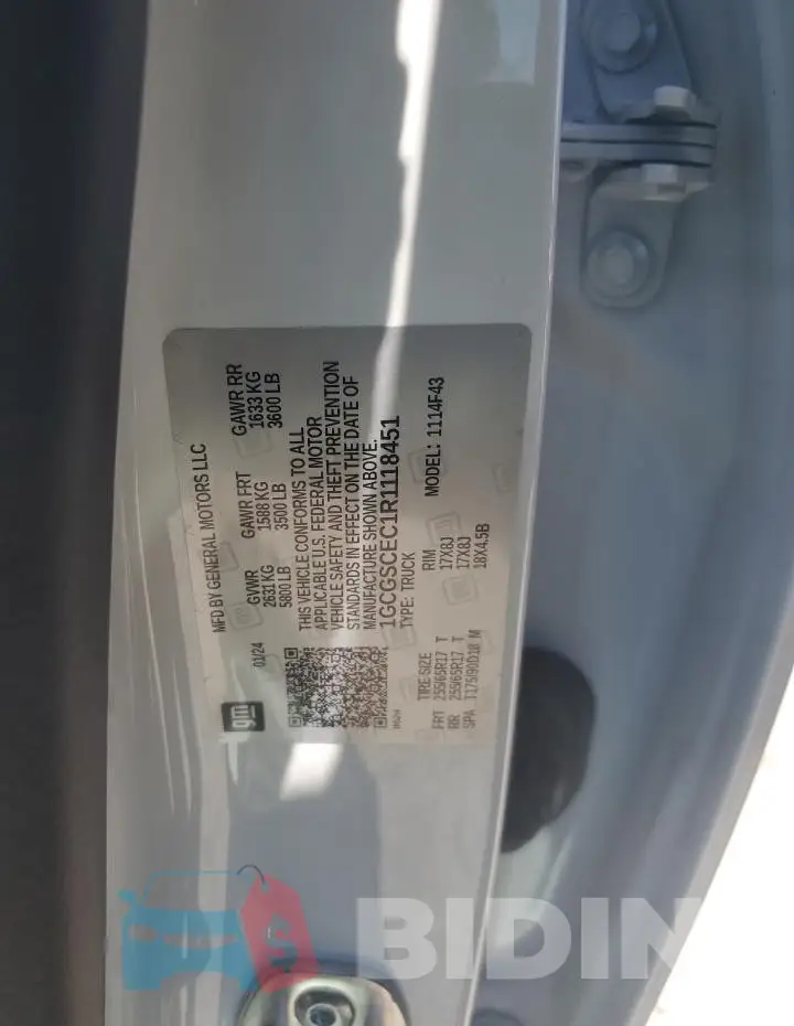 1GCGSCEC1R1118451 Photo# 12