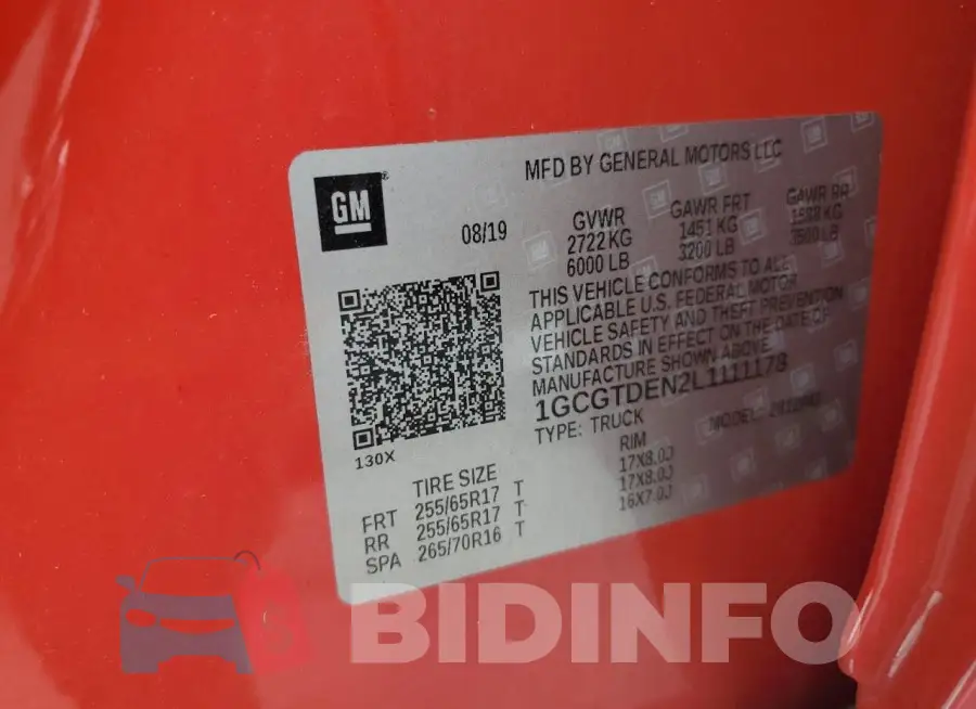 1GCGTDEN2L1111178 Photo# 12