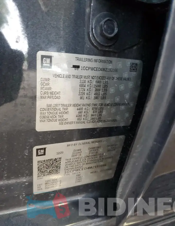 1GCPWCED4MZ193166 Photo# 12
