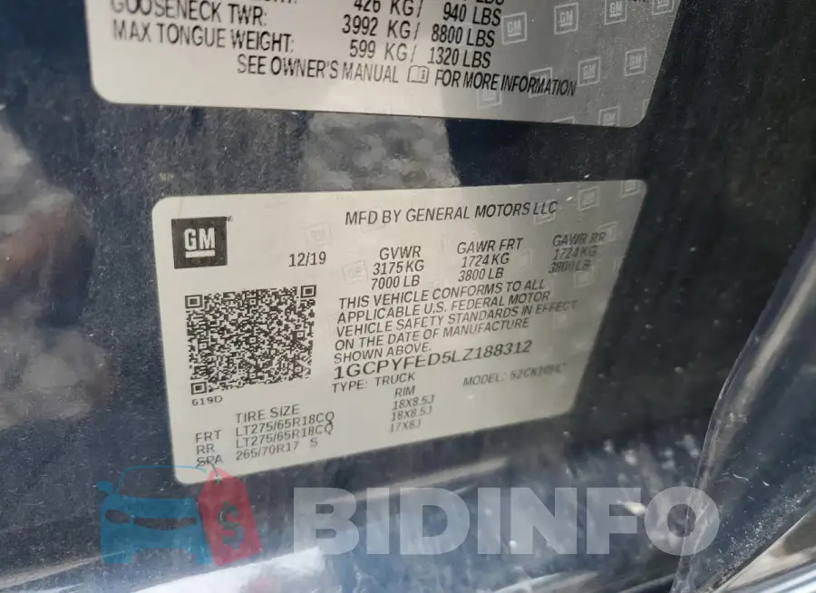 1GCPYFED5LZ188312 Photo# 12