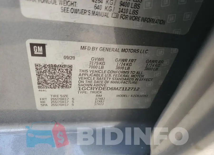 1GCRYDED6MZ112712 Photo# 12