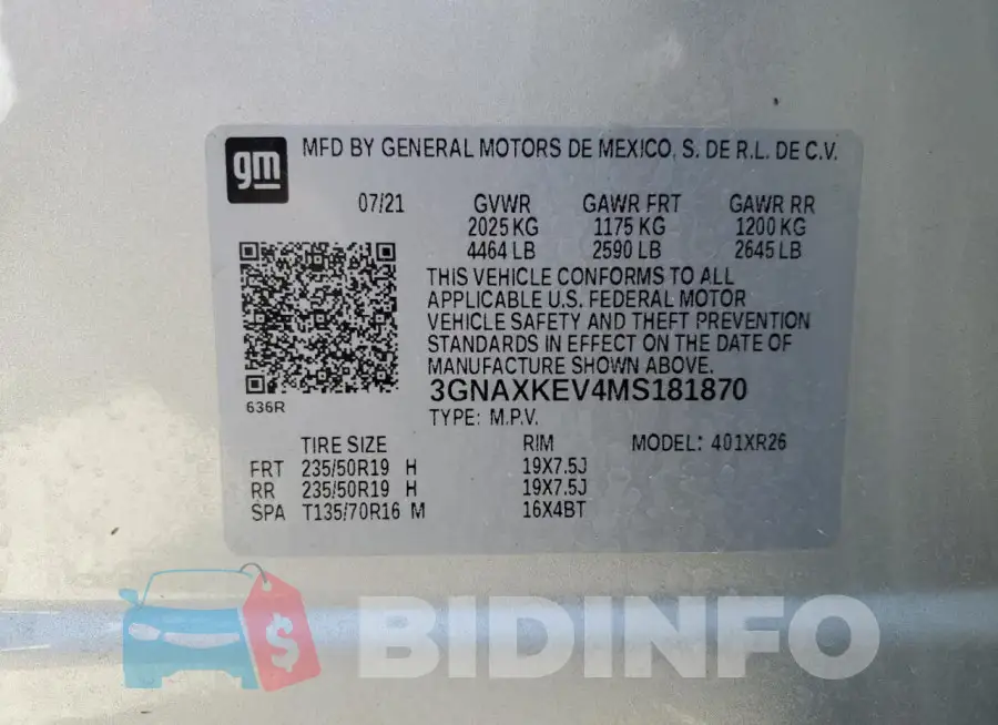 3GNAXKEV4MS181870 Photo# 13