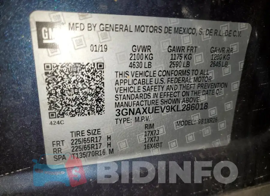 3GNAXUEV9KL286018 Photo# 13