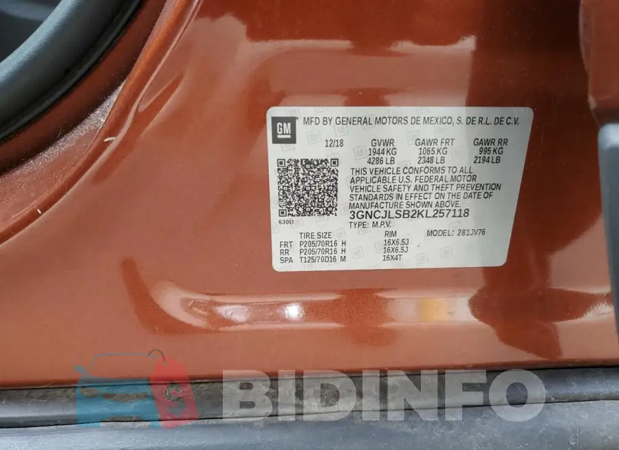 3GNCJLSB2KL257118 Photo# 12