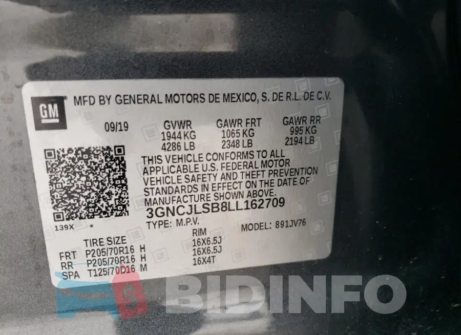 3GNCJLSB8LL162709 Photo# 13