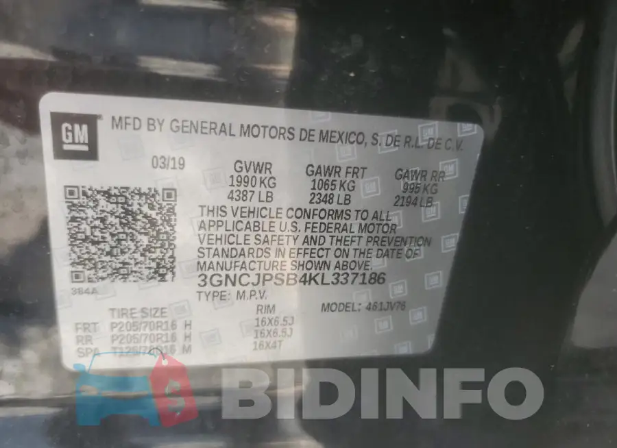 3GNCJPSB4KL337186 Photo# 13
