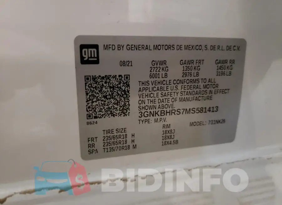 3GNKBHRS7MS581413 Photo# 13
