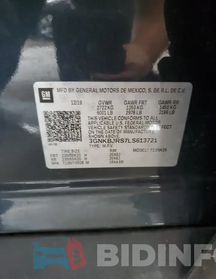 3GNKBJRS7LS613721 Photo# 13