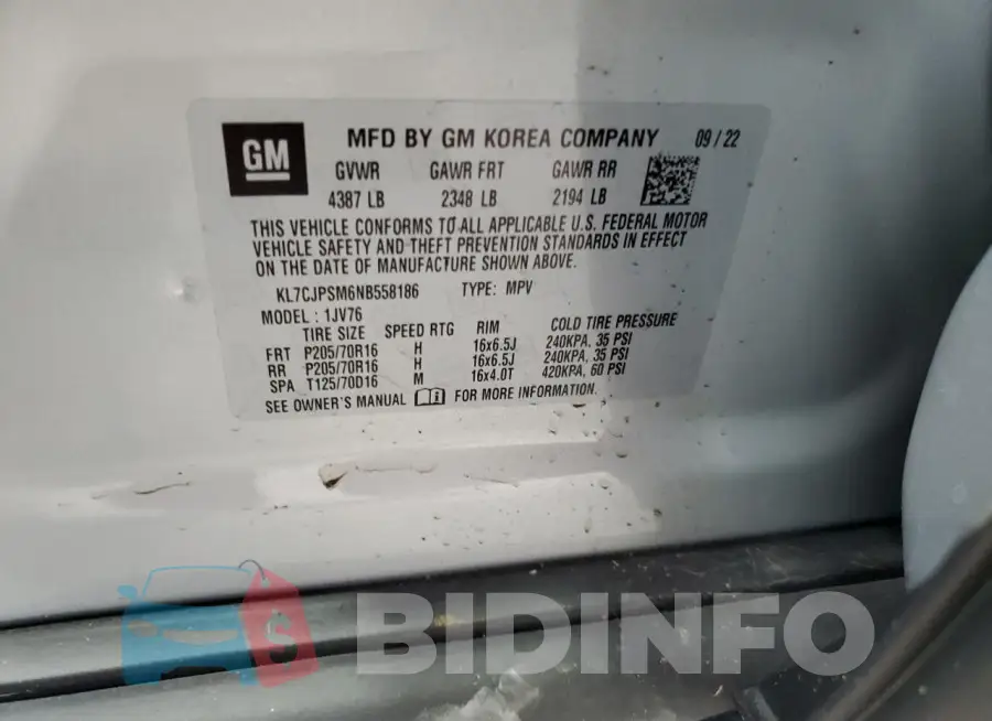 KL7CJPSM6NB558186 Photo# 13