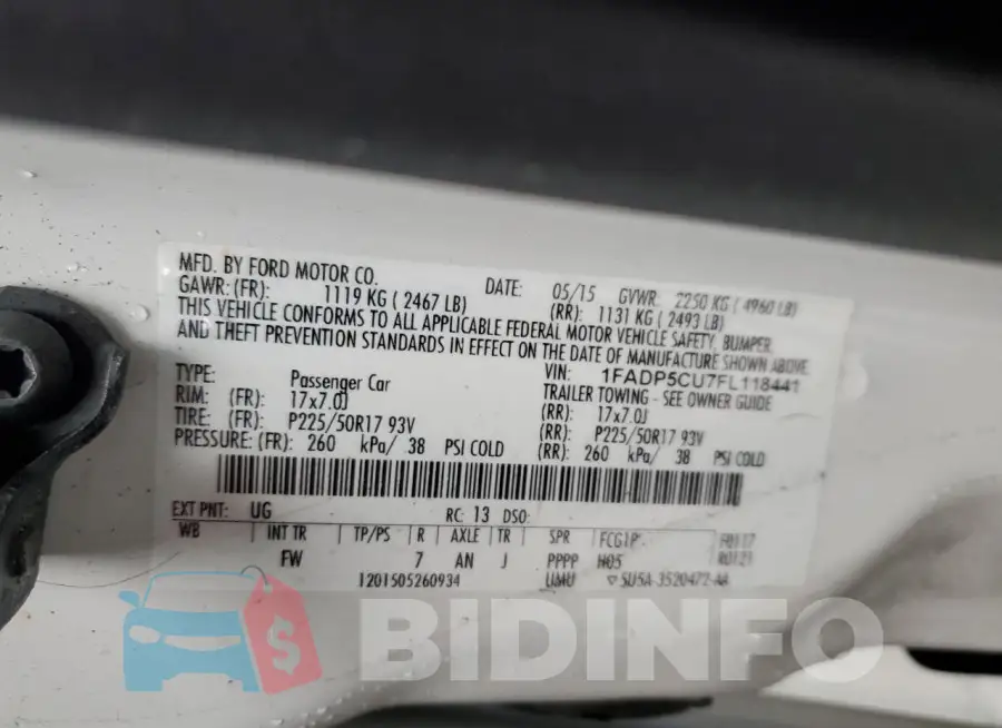 1FADP5CU7FL118441 Photo# 13