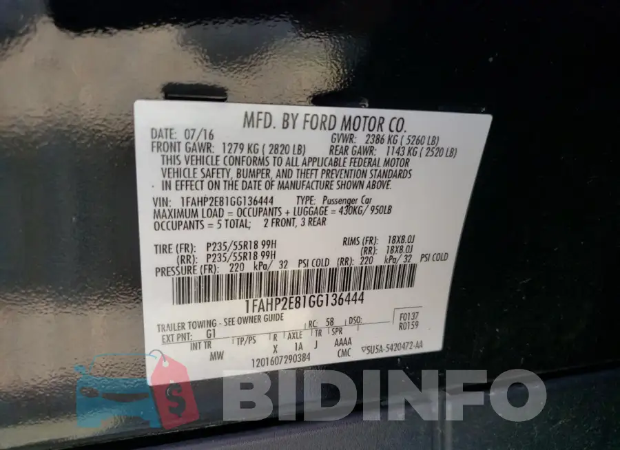 1FAHP2E81GG136444 Photo# 12